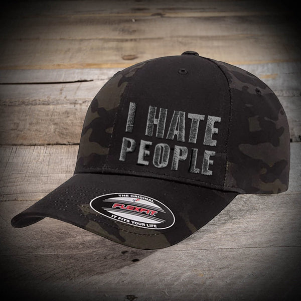 Multicam Black I Hate People Hat (FlexFit)