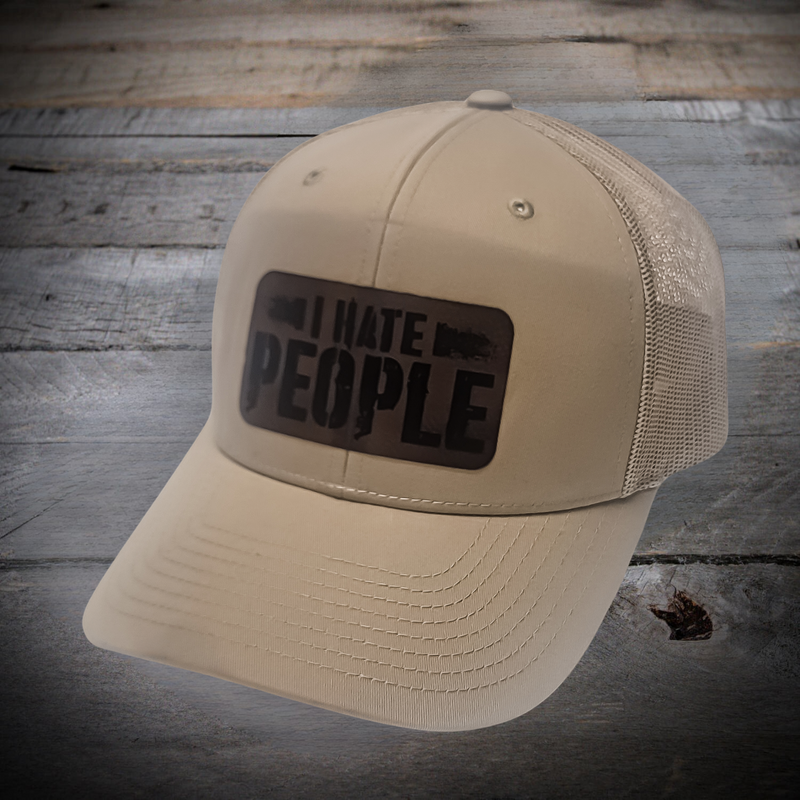 Khaki I Hate People Patch Hat (Snapback)